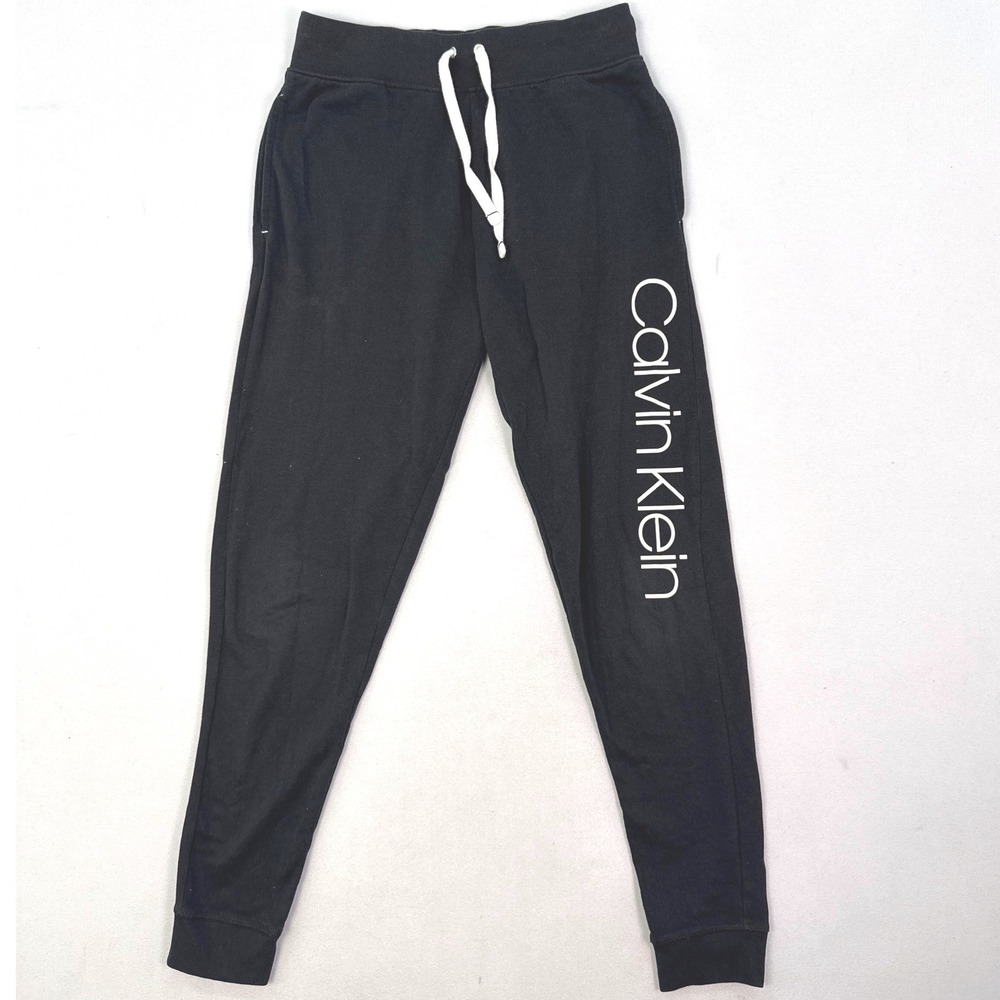 Calvin Klein Mens Black Logo Jogger Sweatpants Sleepwear Size Small